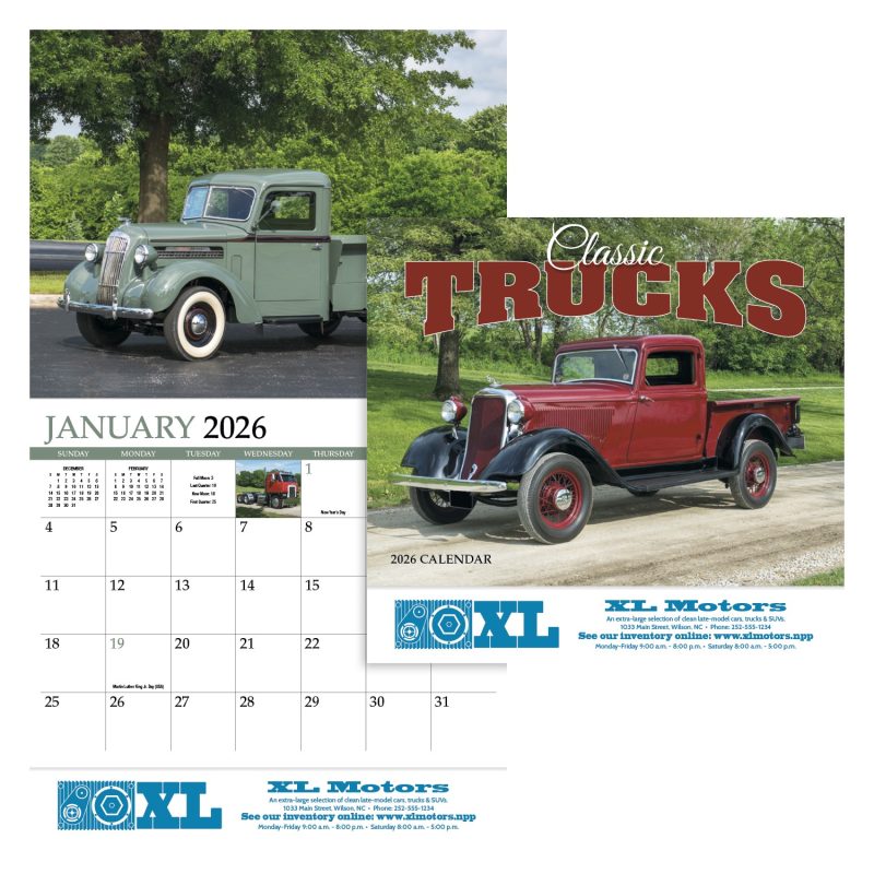 Custom HotLine® Products Classic Trucks Appointment Calendar - Stapled - 1