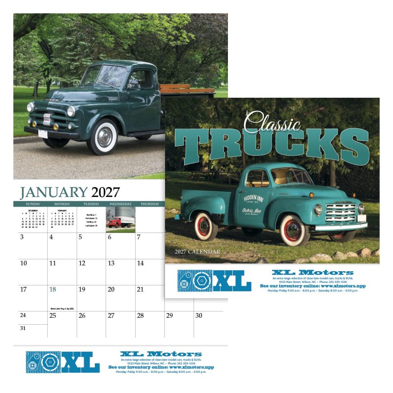 Custom HotLine® Products Classic Trucks Appointment Calendar - Stapled