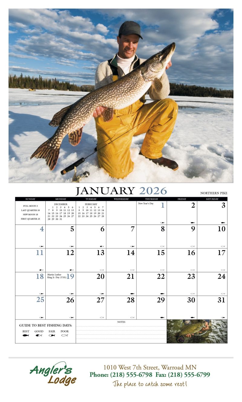 Custom HotLine® Products Fishing Guide Appointment Calendar - Stapled - 3