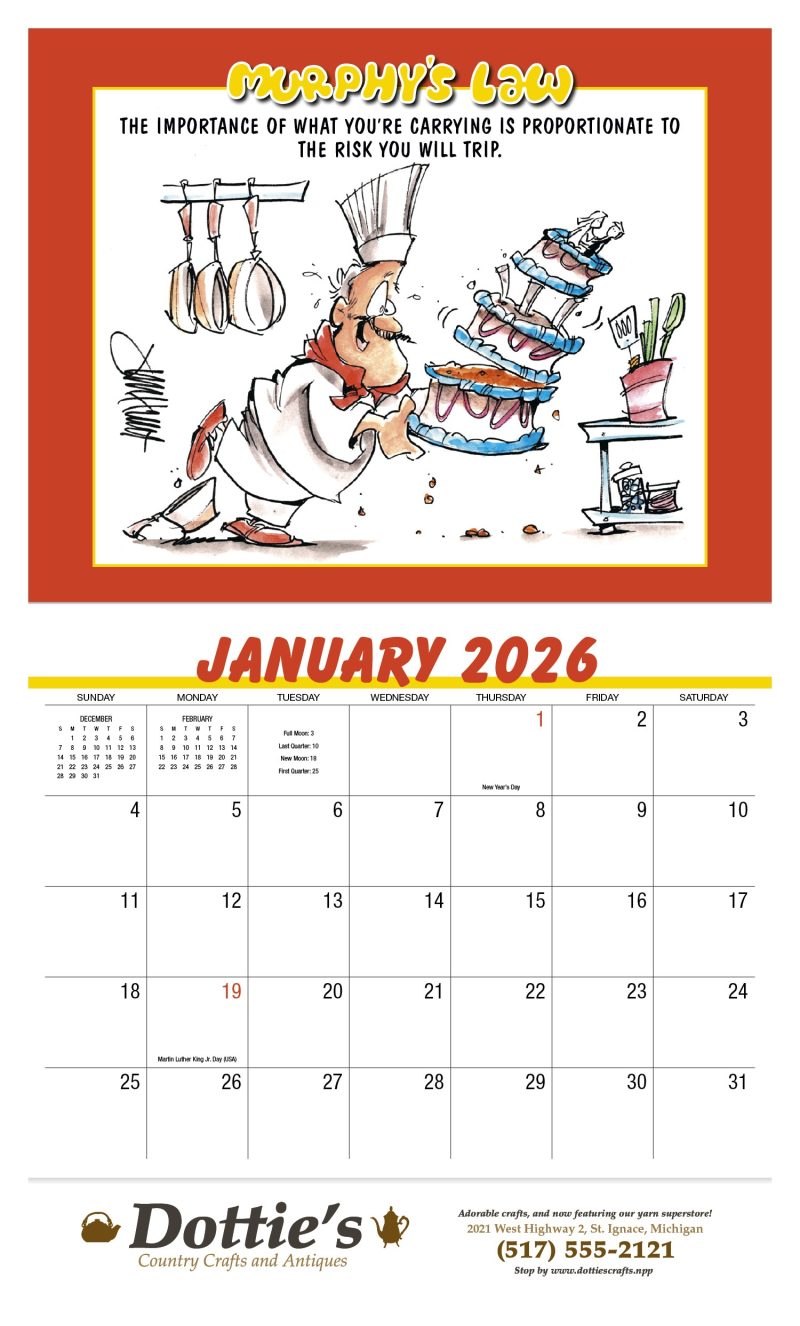 Custom HotLine® Products Murphy's Law Appointment Calendar - Stapled - 3