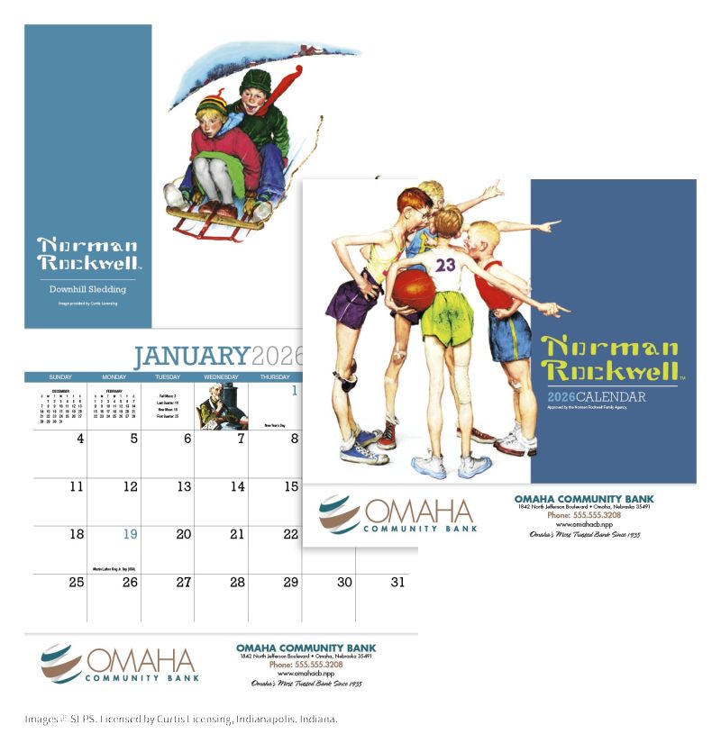 Custom HotLine® Products Norman Rockwell Appointment Calendar - Stapled - 1