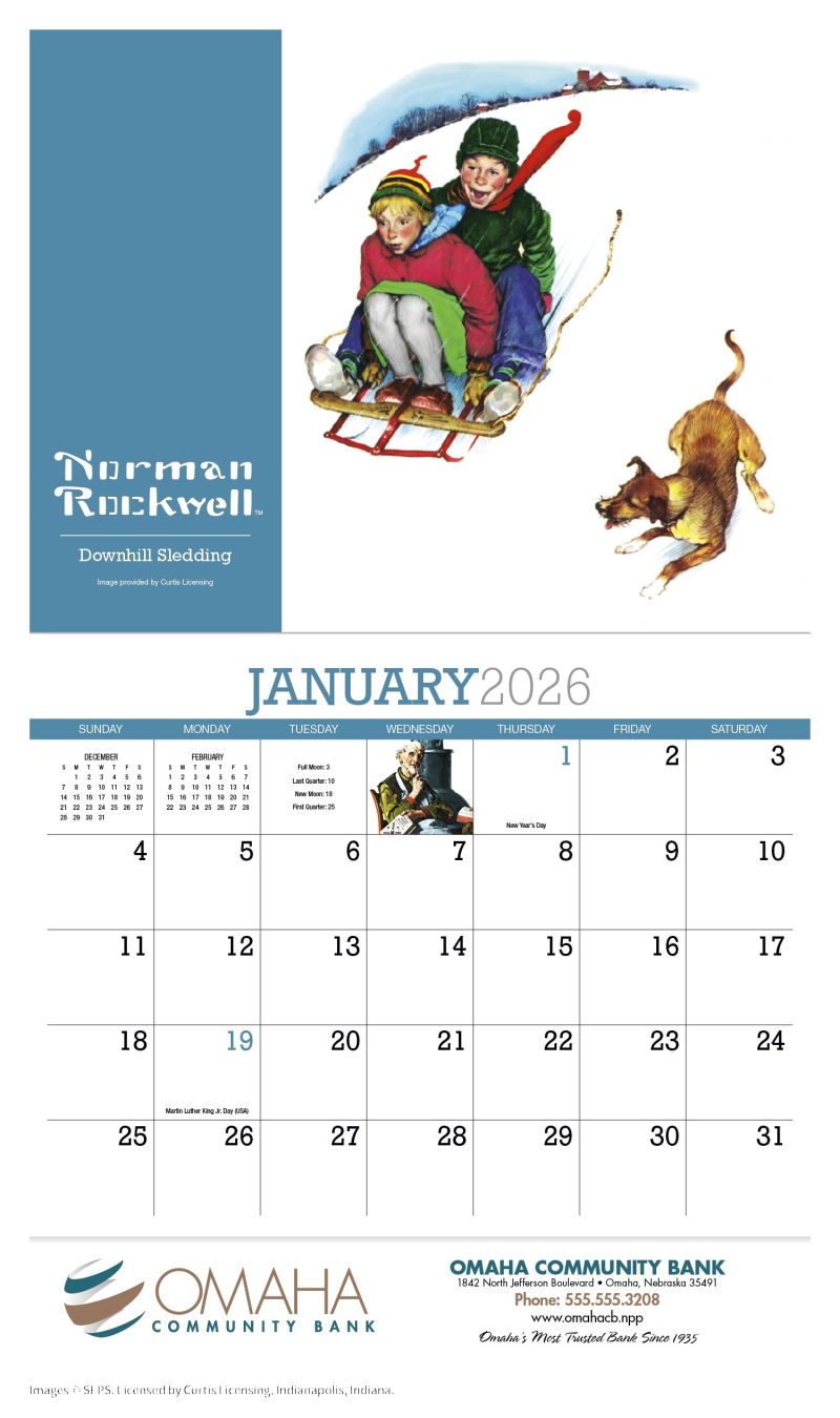 Custom HotLine® Products Norman Rockwell Appointment Calendar - Stapled - 3