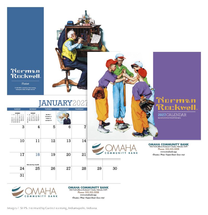 Custom HotLine® Products Norman Rockwell Appointment Calendar - Stapled
