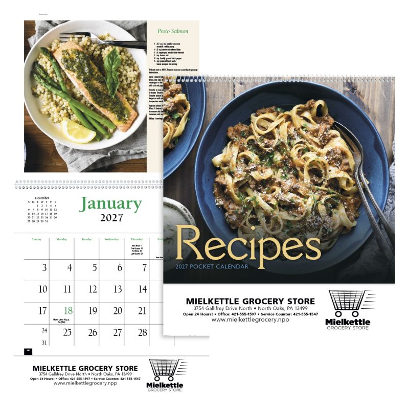 Custom HotLine® Products Recipe Pocket Calendar