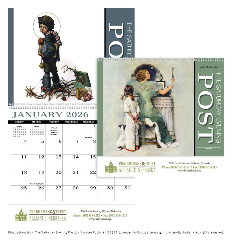 Custom HotLine® Products Saturday Evening Post Appointment Calendar - Spiral - 1