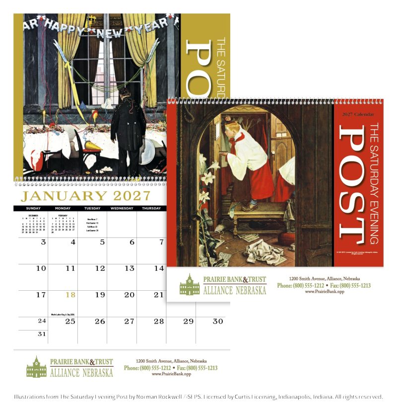 Custom HotLine® Products Saturday Evening Post Appointment Calendar - Spiral