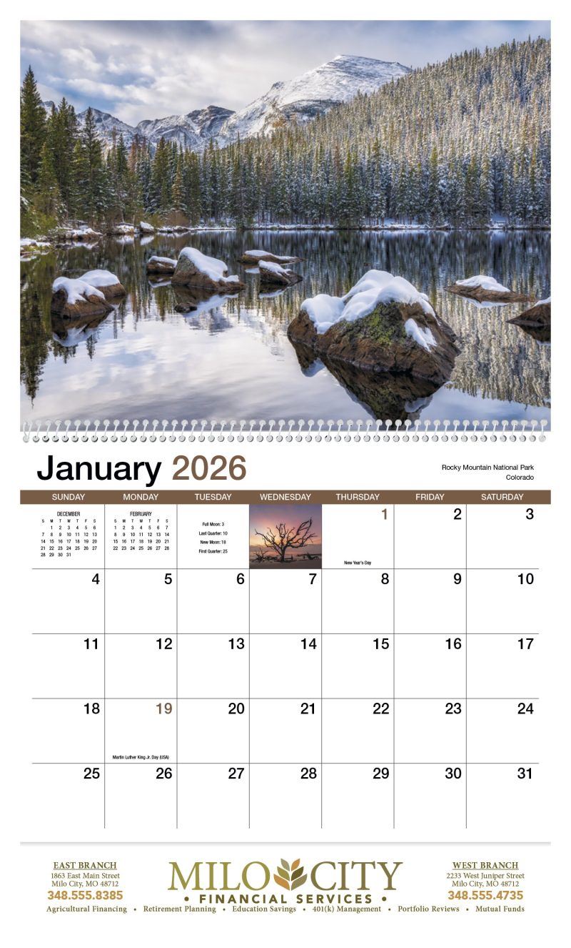 Custom HotLine® Products Scenic America® Appointment Calendar - Spiral - 3