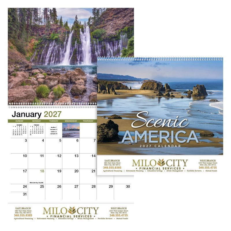Custom HotLine® Products Scenic America® Appointment Calendar - Spiral