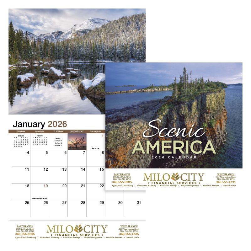 Custom HotLine® Products Scenic America® Appointment Calendar - Stapled - 1