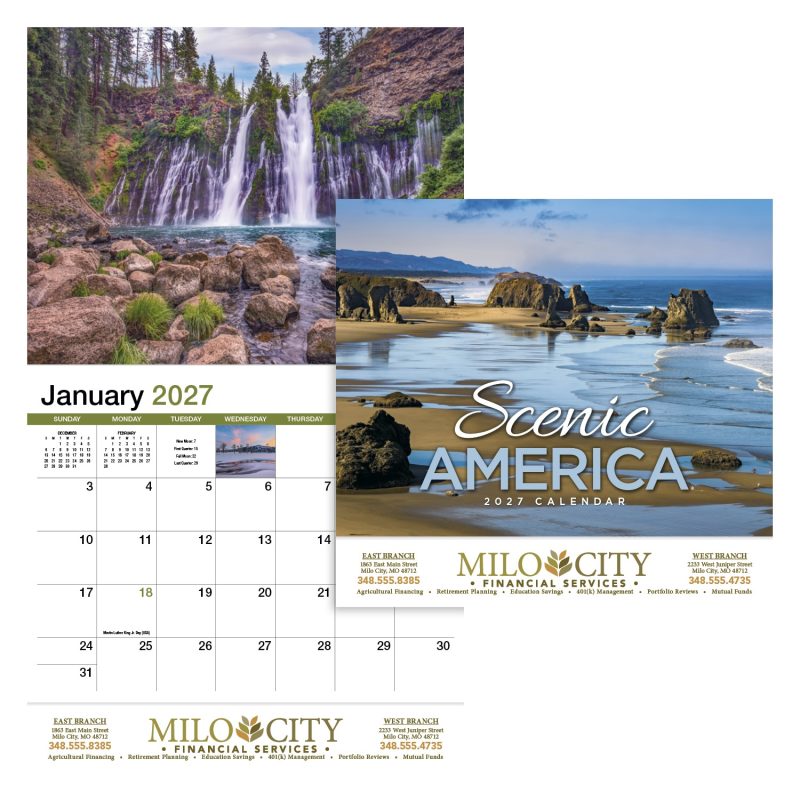 Custom HotLine® Products Scenic America® Appointment Calendar - Stapled