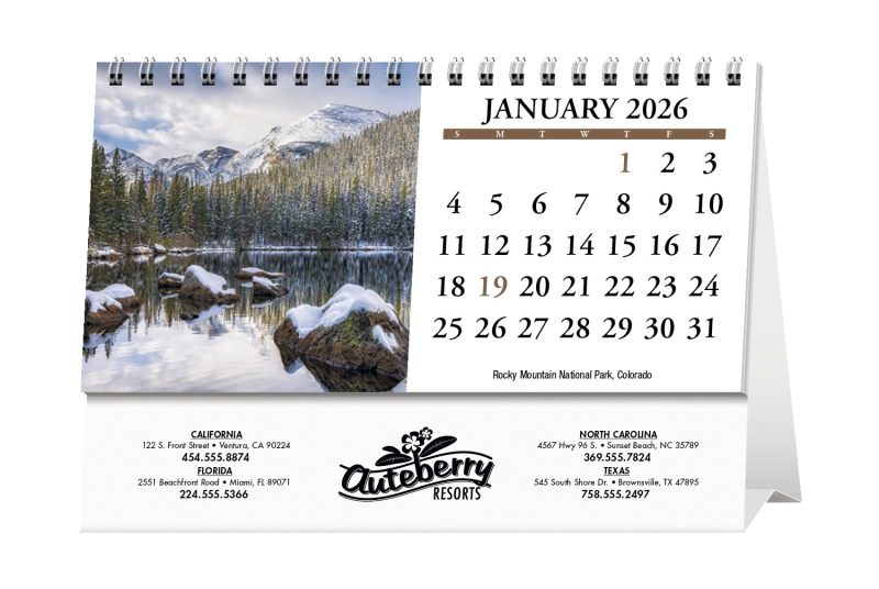 Custom HotLine® Products Scenic America® Desk Tent Calendar - 3