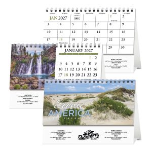 Custom HotLine® Products Scenic America® Desk Tent Calendar