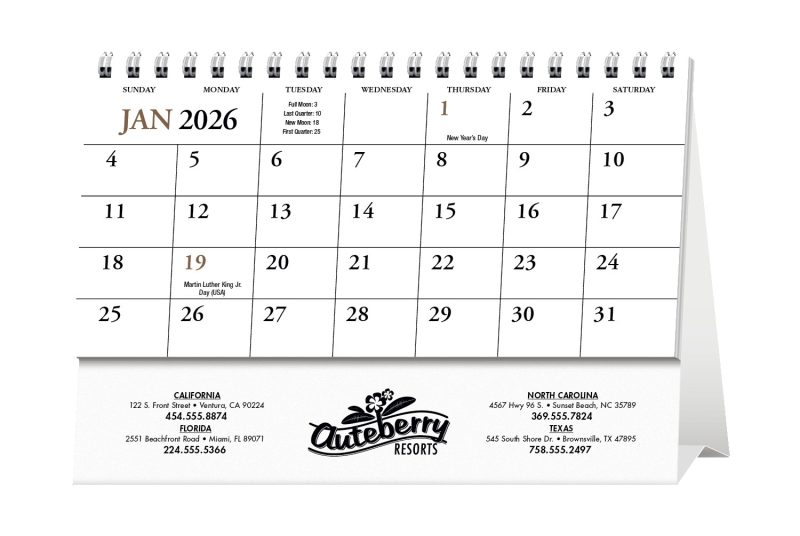 Custom HotLine® Products Scenic America® Desk Tent Calendar - 4