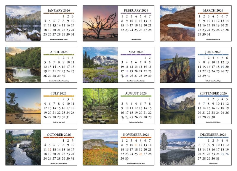 Custom HotLine® Products Scenic America® Desk Tent Calendar - 5