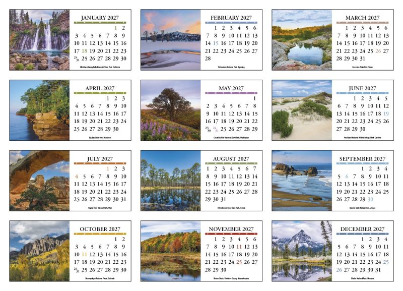 Custom HotLine® Products Scenic America® Desk Tent Calendar - 7