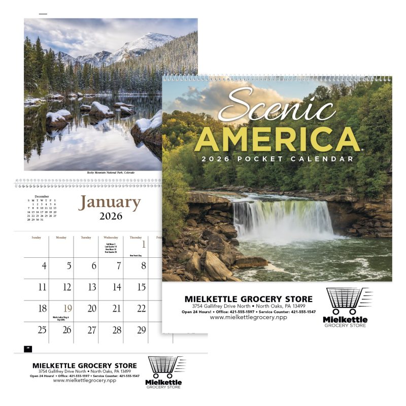 Custom HotLine® Products Scenic America® Pocket Calendar - 1