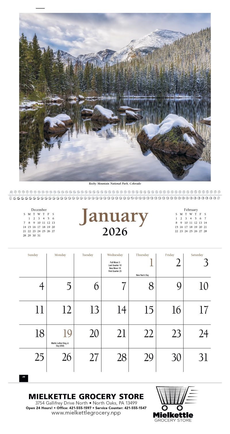 Custom HotLine® Products Scenic America® Pocket Calendar - 3