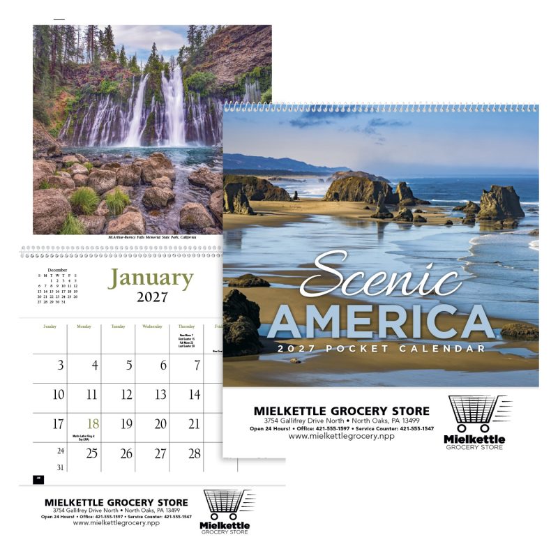 Custom HotLine® Products Scenic America® Pocket Calendar
