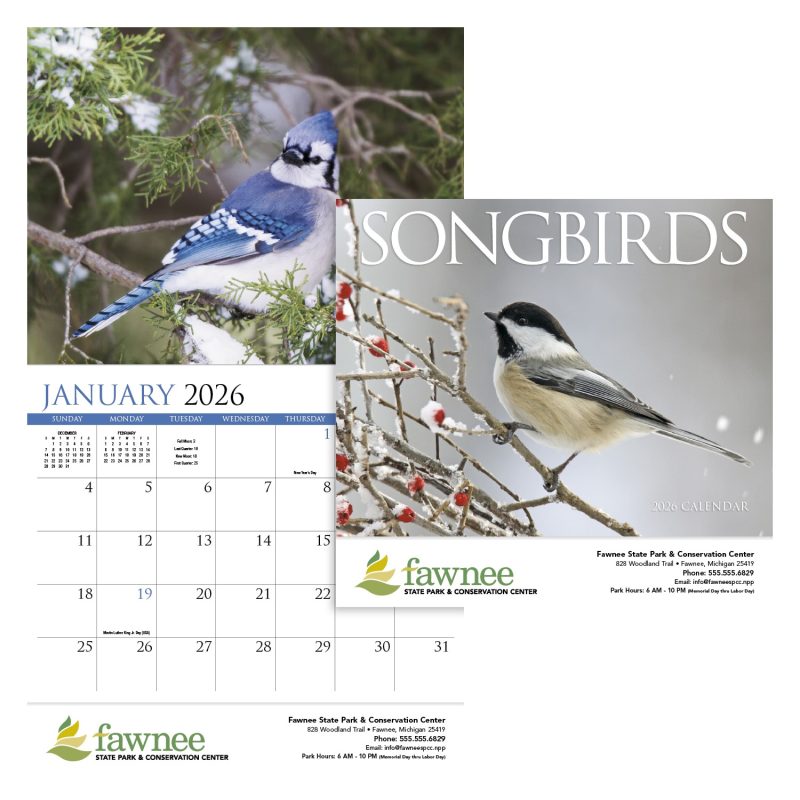 Custom HotLine® Products Songbirds Appointment Calendar - Stapled - 1