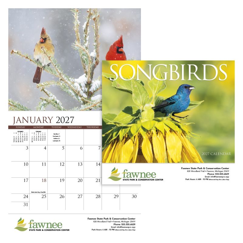 Custom HotLine® Products Songbirds Appointment Calendar - Stapled