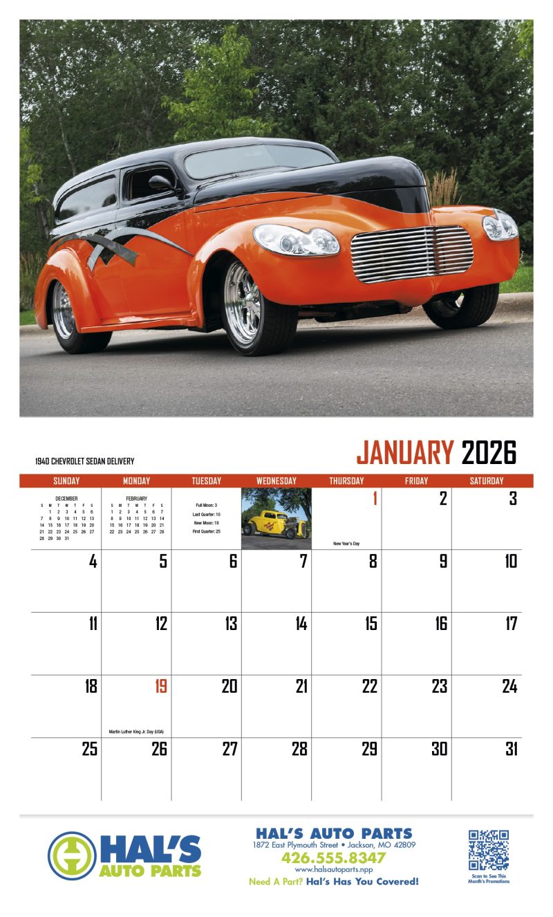 Custom HotLine® Products Street Rod Fever Appointment Calendar - Stapled - 3
