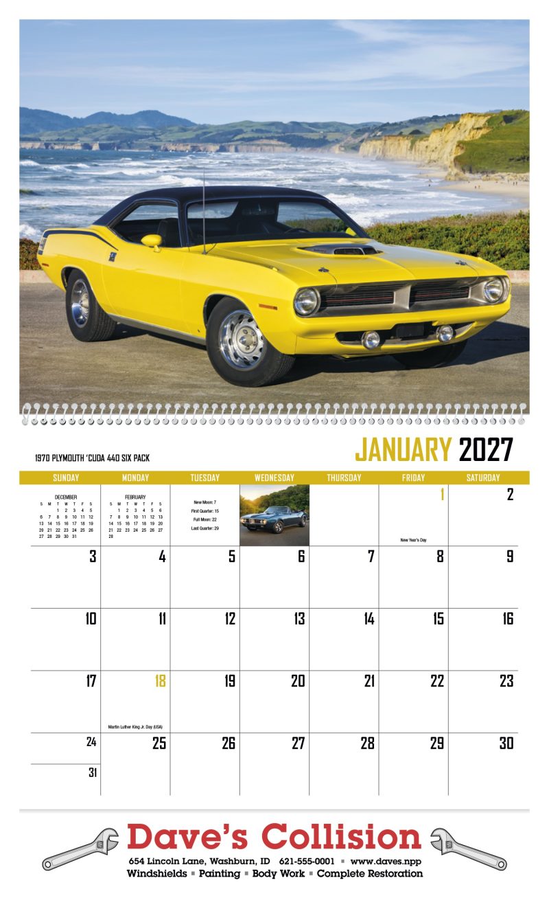 Custom HotLine® Products Street Thunder Appointment Calendar - Spiral - 6