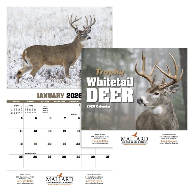 Custom HotLine® Products Trophy Whitetail Deer Appointment Calendar - Stapled - 1