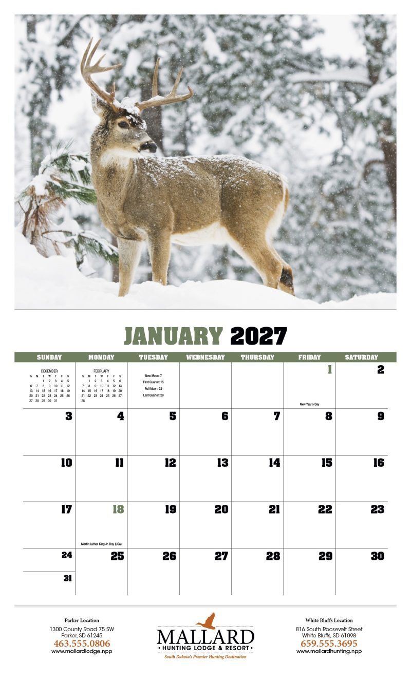 Custom HotLine® Products Trophy Whitetail Deer Appointment Calendar - Stapled - 6