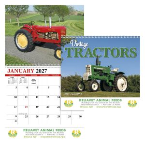 Custom HotLine® Products Vintage Tractors Appointment Calendar - Spiral