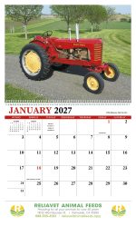 Custom HotLine® Products Vintage Tractors Appointment Calendar - Spiral - 6