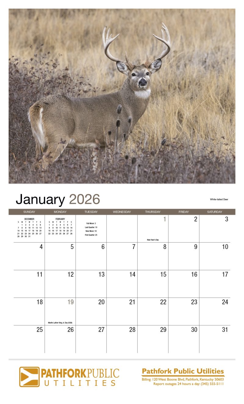 Custom HotLine® Products Wildlife Appointment Calendar - Stapled - 3