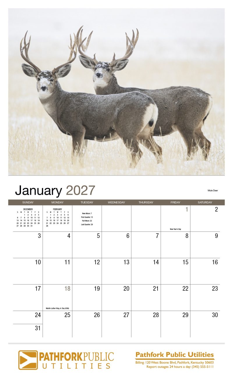 Custom HotLine® Products Wildlife Appointment Calendar - Stapled - 6