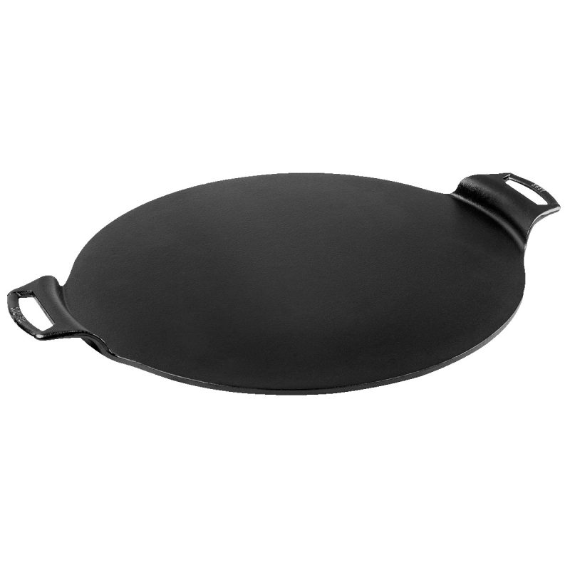 Custom Lodge 15" Seasoned Cast Iron Pizza Pan - 1