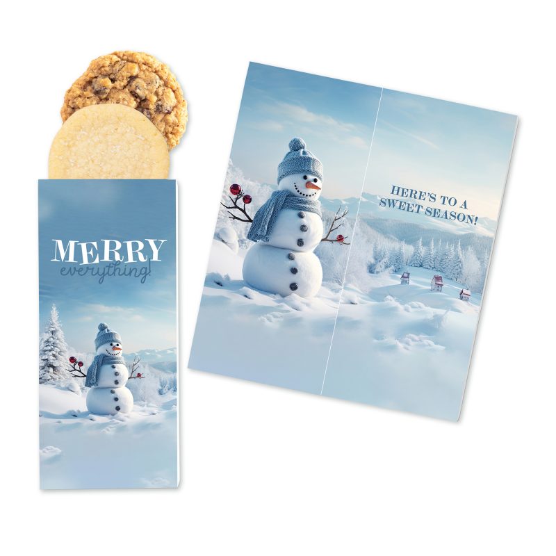 Custom One Color Foil-Stamped Stock Snowman Sweeter Cards with Homestyle Cookie Duo - 1