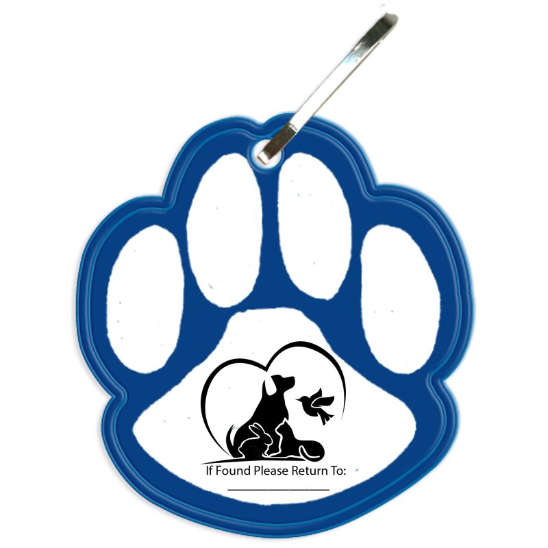 Custom Paw Print Reflective Zipper Pull