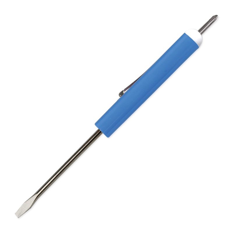 Custom Pocket Screwdriver - Fixed 1/8" Flat Tip Blade w/ #0 Phillips Top - 3