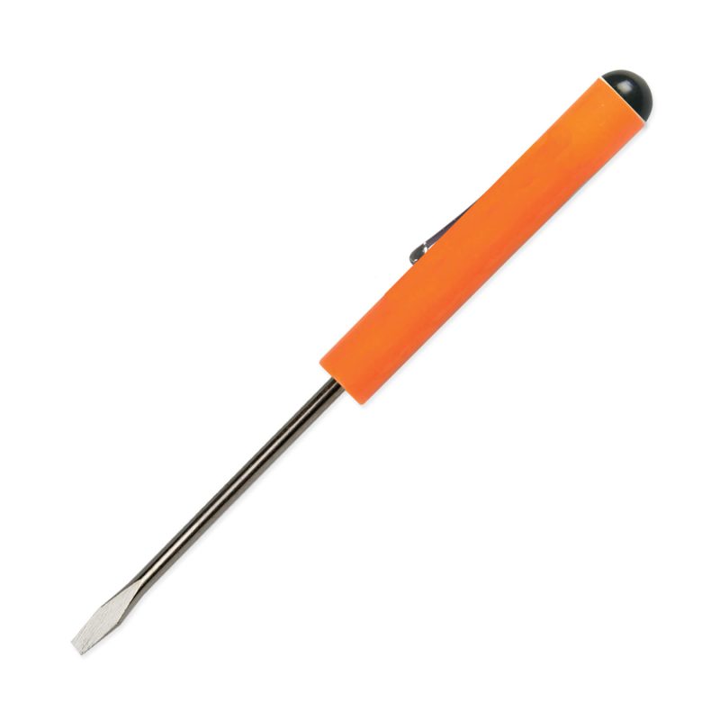 Custom Pocket Screwdriver - Fixed 1/8" Flat Tip Blade w/Button Top - 7