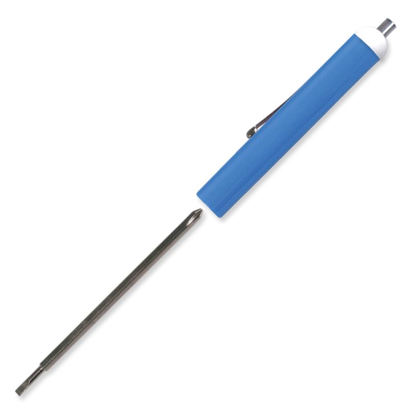 Custom Pocket Screwdriver - Reversible 2.5mm Tech & #0 Phillips Blade w/Magnet Top - 3