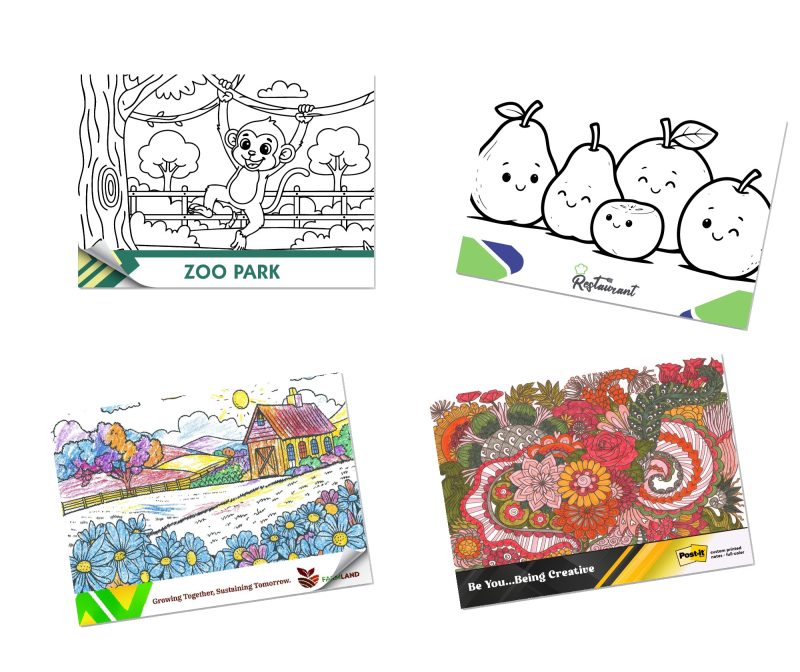 Custom Post-it(r) Custom Printed Coloring Pads - 1