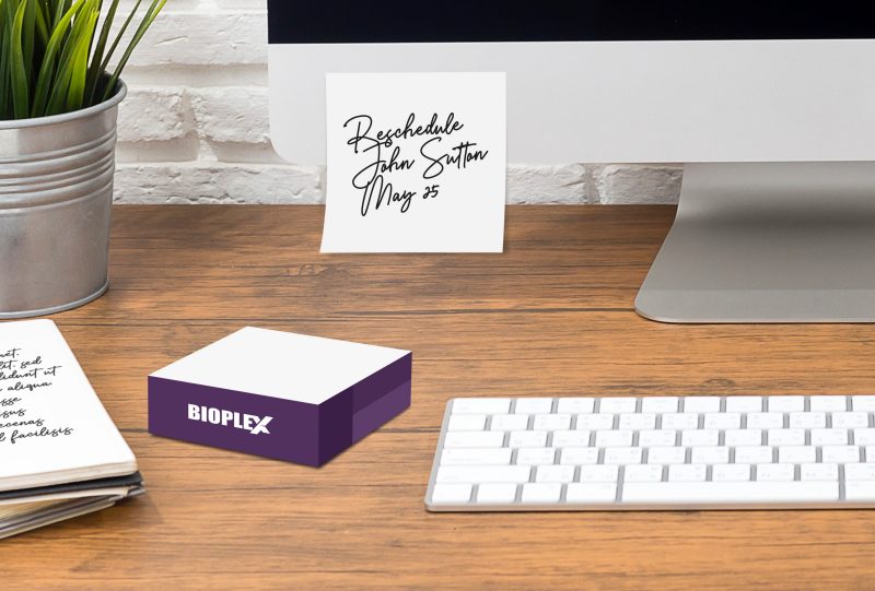 Custom Post-it® Custom Printed Slim Cube Note Pads (3 3/8"x3 3/8"x1/2") - 1