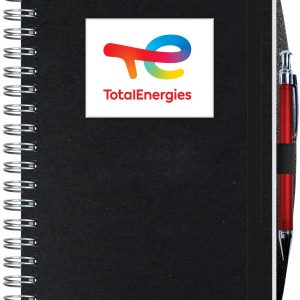 Custom Shadowbox Paperboard Journal w/100 Sheets & Pen (6 ½"x 8 ½")