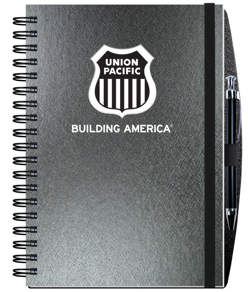 Custom Shadowbox Paperboard Journal w/50 Sheets & Pen (7"x 10")