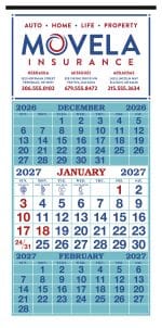 Custom Skinner & Kennedy™ 3-Month Display 12-Sheet Calendar - 1