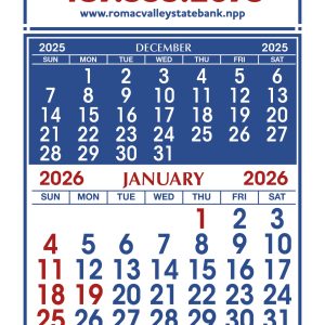 Custom Skinner & Kennedy™ 3-Month Display 12-Sheet Calendar