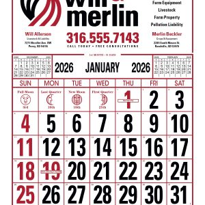 Custom Skinner & Kennedy™ Commercial 12-Sheet Calendar
