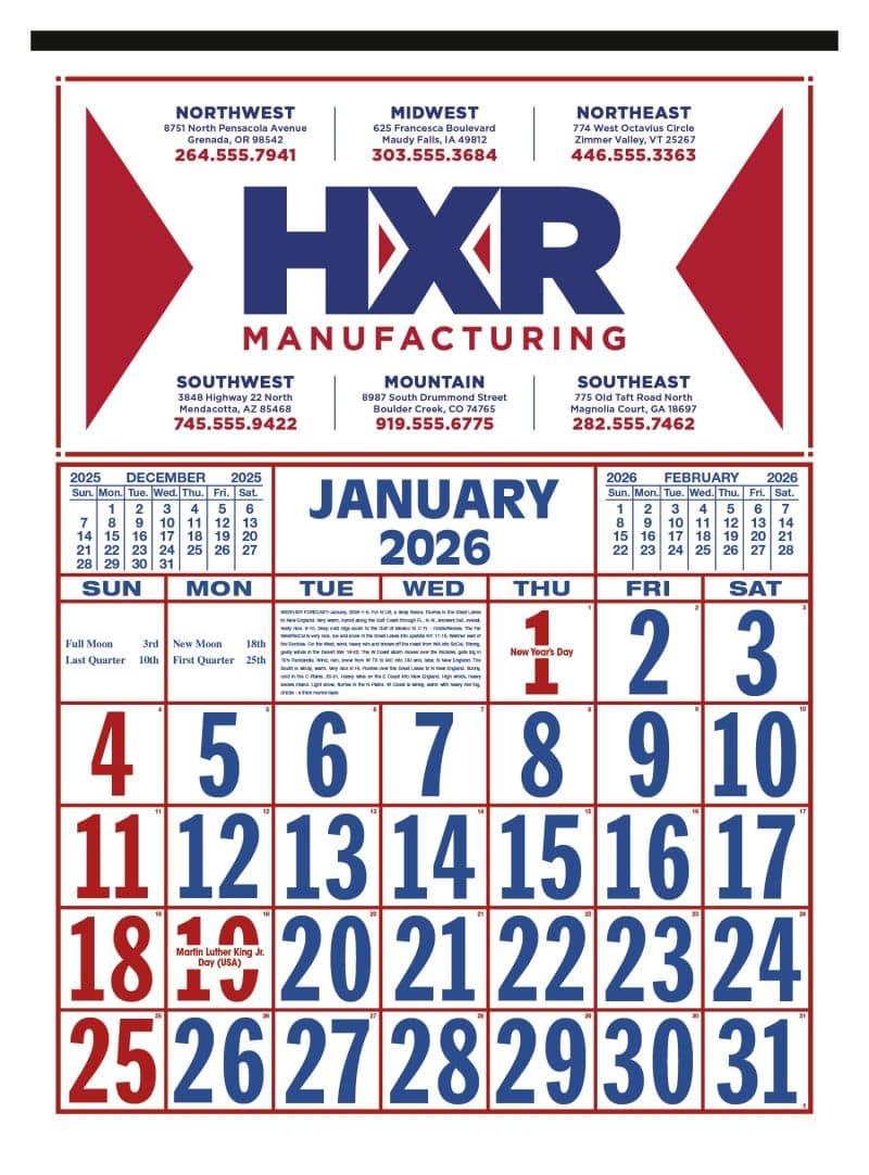 Custom Skinner & Kennedy™ Commercial 12-Sheet Calendar - 3