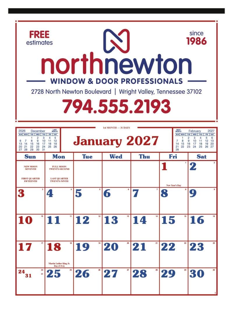 Custom Skinner & Kennedy™ Commercial 12-Sheet Calendar - 5