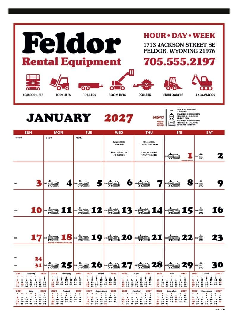 Custom Skinner & Kennedy™ Contractor's 12-Sheet Calendar - 1