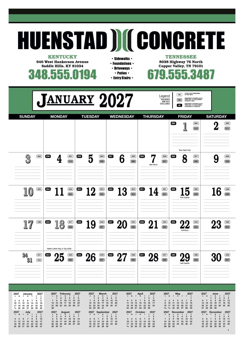 Custom Skinner & Kennedy™ Contractor's 13-Sheet Calendar - 2