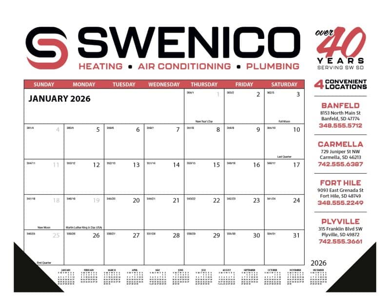 Custom Skinner & Kennedy™ Desk Pad Calendar